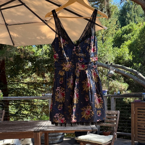Free People Floral Lace Trim Mini Dress - Picture 3 of 10